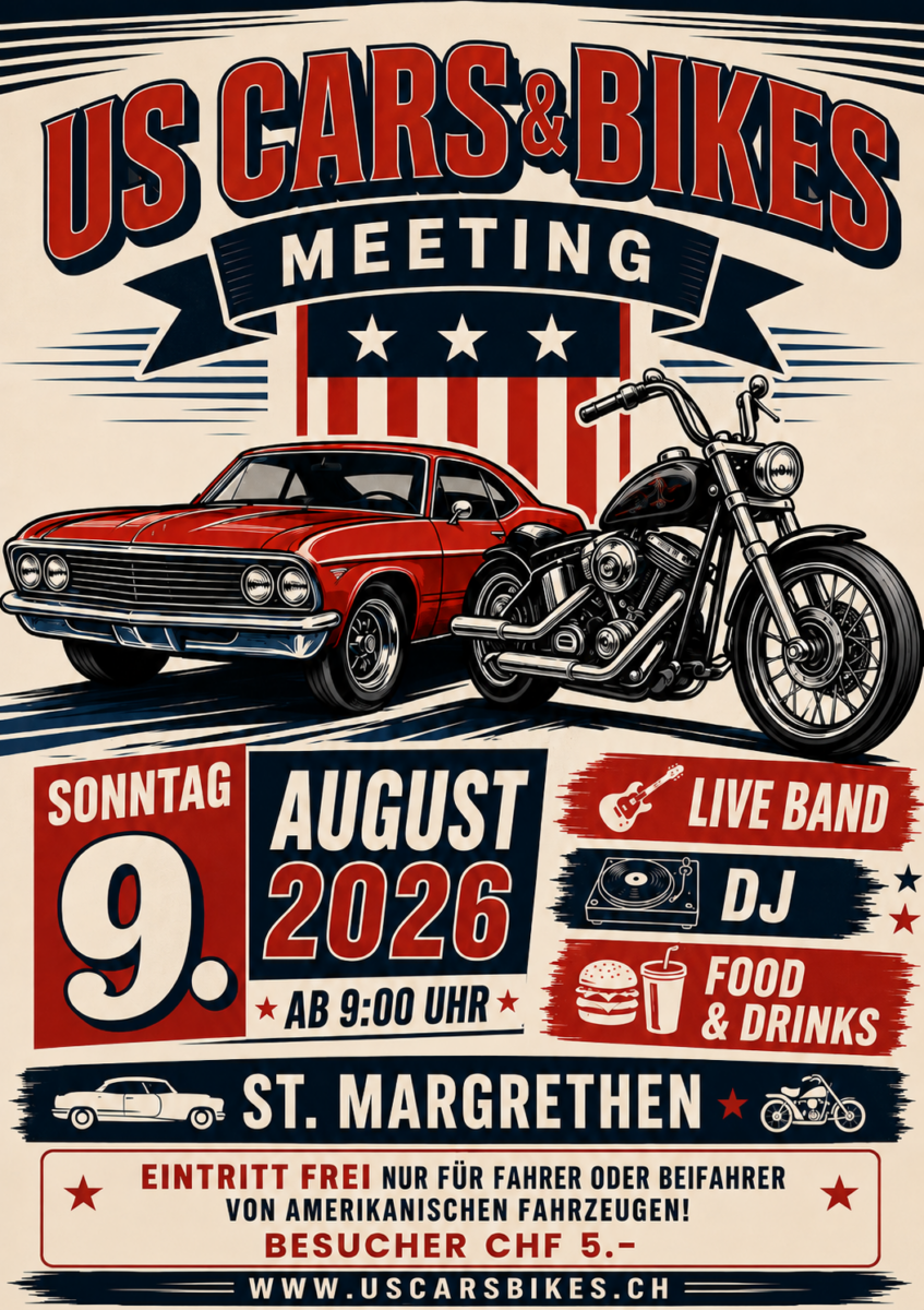 US Cars & Bikes Meeting Flyer